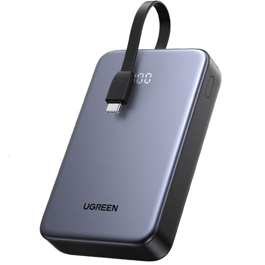 Externí baterie UGREEN PB505, 20000mAh, 22.5W, QC + PD, 1 x USB-A - 2 x USB-C, šedá