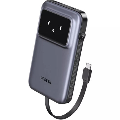 Externí baterie UGREEN PB511 Uno, 10000mAh, 30W, QC + PD, 1 x USB-A - 2 x USB-C, šedá