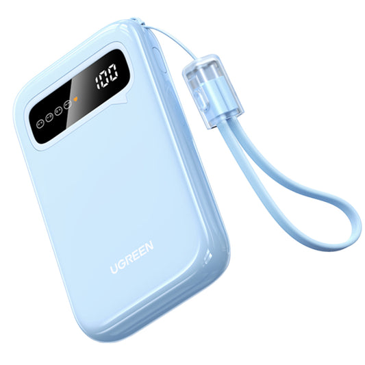 Externí baterie UGREEN PB522, 10000mAh, 20W, QC + PD, 1 x USB-A - 1 x USB-C, Modrá