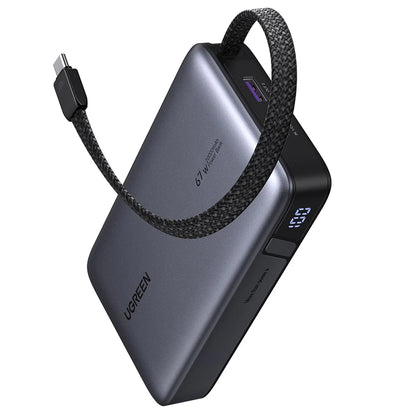 Externí baterie UGREEN PB550, 20000mAh, 67W, QC + PD, 1 x USB-A - 2 x USB-C, šedá