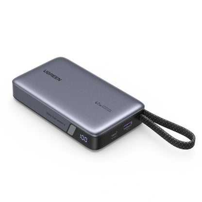 Externí baterie UGREEN PB550, 20000mAh, 67W, QC + PD, 1 x USB-A - 2 x USB-C, šedá