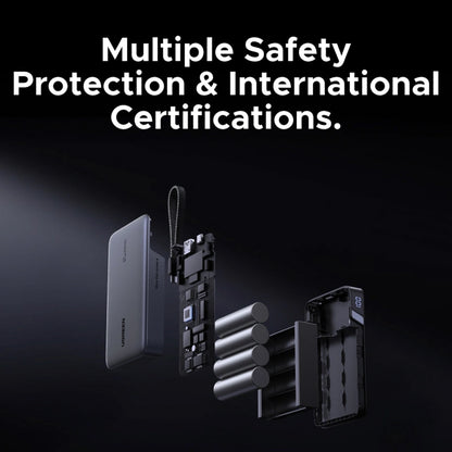 Externí baterie UGREEN PB550, 20000mAh, 67W, QC + PD, 1 x USB-A - 2 x USB-C, šedá