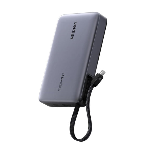 Externí baterie UGREEN PB551 (55992), 20000mAh, 145W, QC + PD, 1 x USB-A - 2 x USB-C, šedá