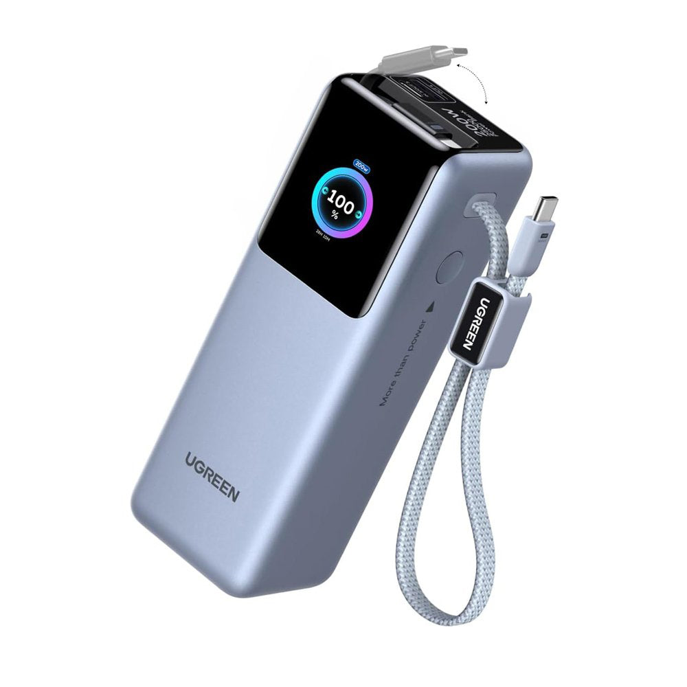 Externí baterie UGREEN PB728 (75702B), 25000mAh, 200W, QC + PD, 1 x USB-A - 3 x USB-C, Šedá