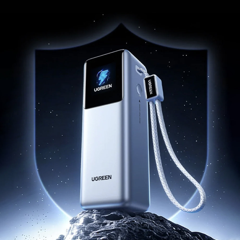 Externí baterie UGREEN PB728 (75702B), 25000mAh, 200W, QC + PD, 1 x USB-A - 3 x USB-C, Šedá
