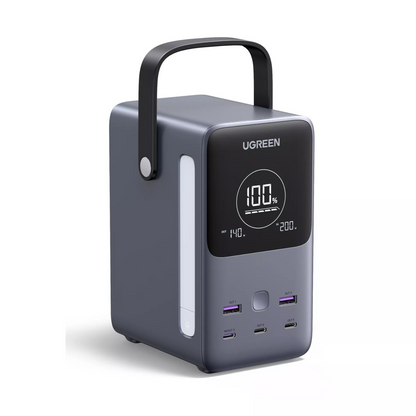 Externí baterie UGREEN PB770, 48000mAh, 300W, QC + PD, 2 x USB-A - 3 x USB-C, Šedá, Znovu zabalená