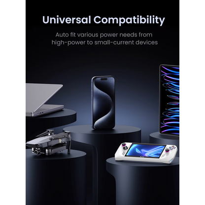 Externí baterie UGREEN PB770, 48000mAh, 300W, QC + PD, 2 x USB-A - 3 x USB-C, Šedá, Znovu zabalená