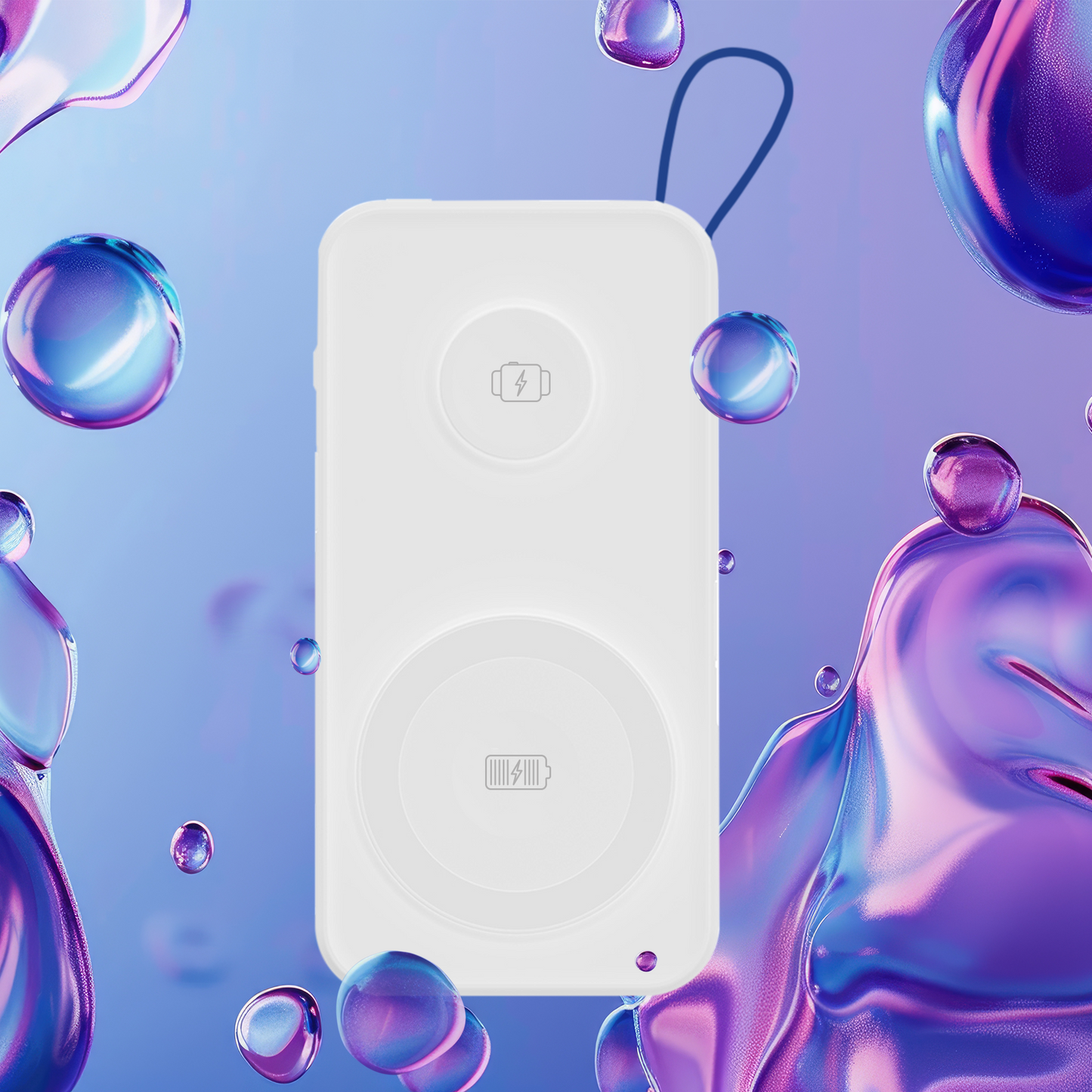 Externí bezdrátová baterie 3MK PastelUp, 10000mAh, 22.5W, QC + PD + FQI, 1 x USB-A - 1 x USB-C - 2 x QI, Bílá