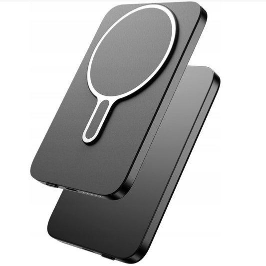 Bezdrátová externí baterie 3MK MagSnap Go, 5000mAh, 20W, PD + FQI, 1 x QI - 1 x USB-C, šedá