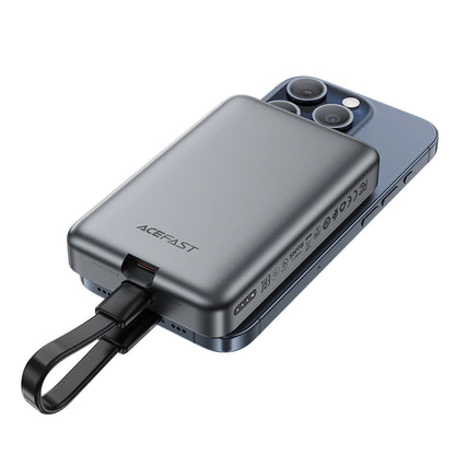 Bezdrátová externí baterie Acefast M10, 10000mAh, 30W, PD + FQI, 1 x QI - 2 x USB-C, Černá