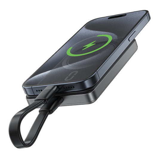 Bezdrátová externí baterie Acefast M12, 10000mAh, 20W, PD + FQI, 1 x QI - 1 x USB-C, černá