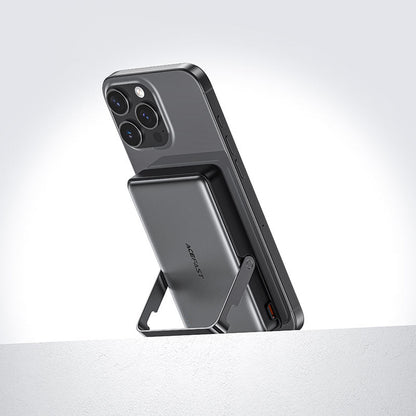 Bezdrátová externí baterie Acefast M17, 10000mAh, 22.5W, PD + FQI, 1 x QI - 1 x USB-C, černá.