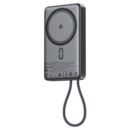 Bezdrátová externí baterie Acefast M18, 10000mAh, 22.5W, PD + FQI, 1 x QI - 2 x USB-C, černá.