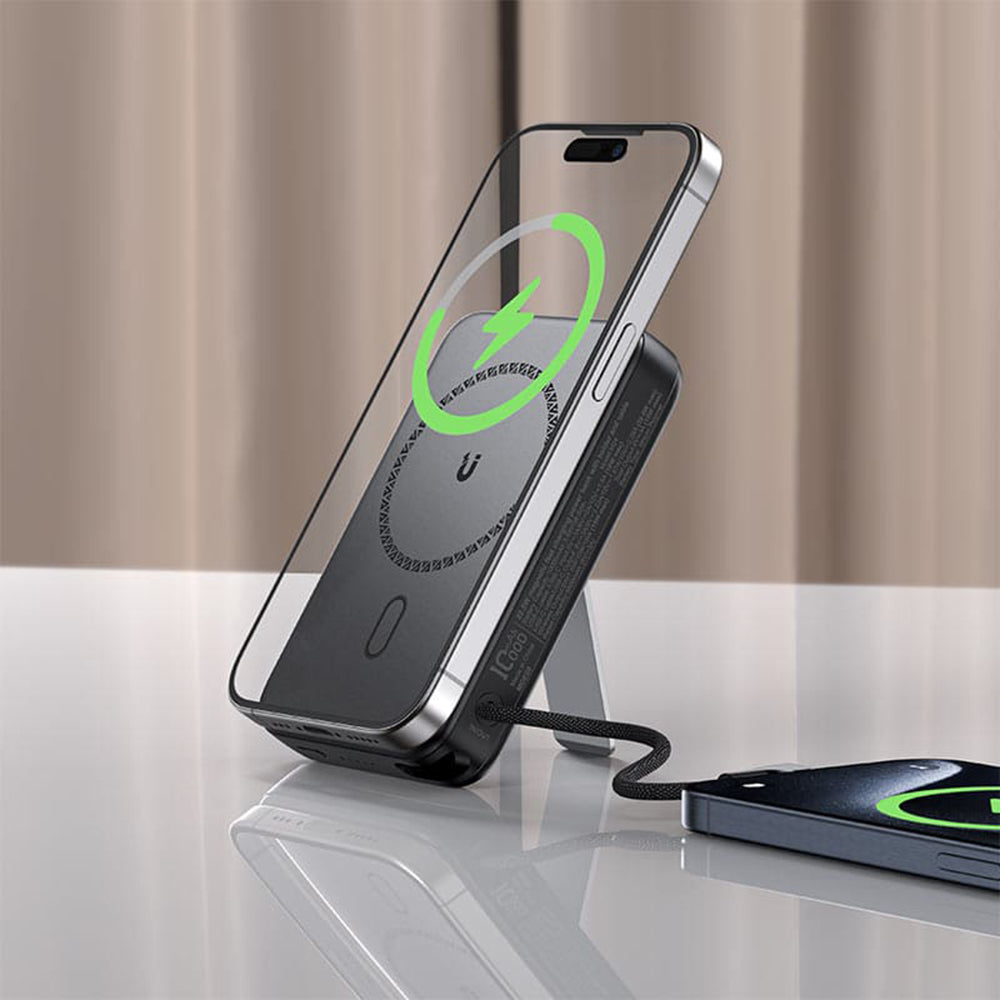 Bezdrátová externí baterie Acefast M24, 10000mAh, 22.5W, PD + FQI, 1 x QI - 2 x USB-C, šedá