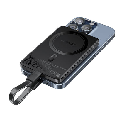 Bezdrátová externí baterie Acefast M8, 5000mAh, 18W, PD + FQI, 1 x QI - 1 x USB-C, černá