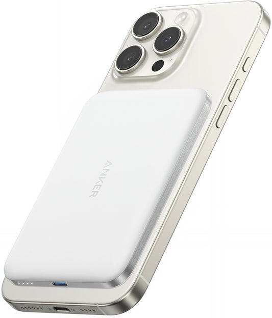 Anker Nano Wireless External Battery, 5000mAh, 20W, PD + FQI, 1 x QI - 1 x USB-C, White A1665H21