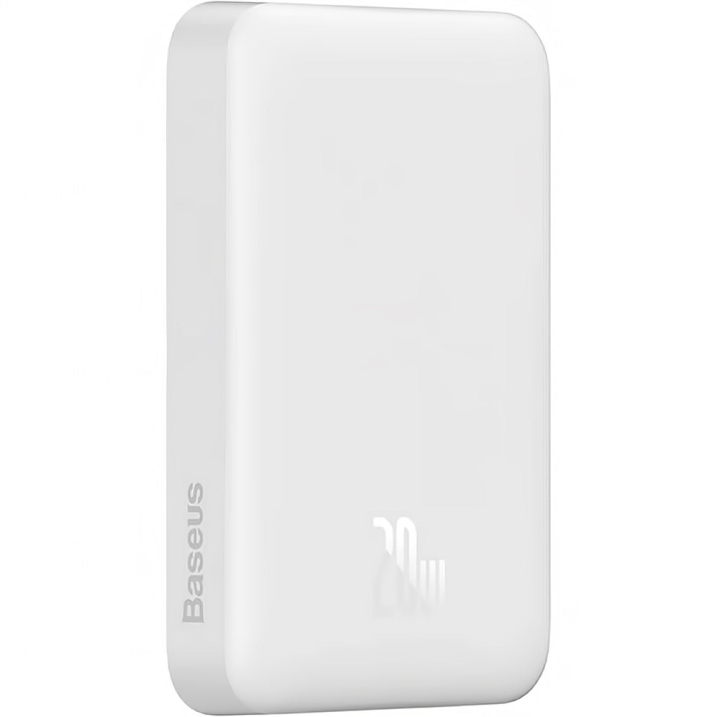 Externí bezdrátová baterie Baseus Magnetic Mini, 10000mAh, 20W, PD + FQI, 1 x QI - 1 x USB-C, bílá PPCX07002