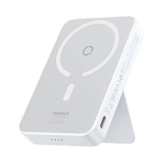 Bezdrátová externí baterie Baseus MagPro PPCXZ05, 5000mAh, 20W, PD + FQI, 1 x QI - 1 x USB-C, Bílá P10064101223-00
