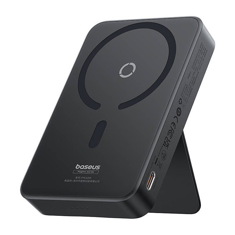 Bezdrátová externí baterie Baseus MagPro PPCXZ05, 5000mAh, 20W, PD + FQI, 1 x QI - 1 x USB-C, Černá P10064101123-00