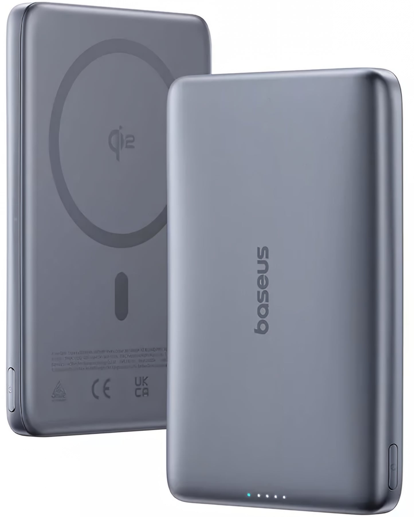 Externí bezdrátová baterie Baseus PicoGo AM41, 10000mAh, 27W, PD + FQI, 1 x QI - 1 x USB-C, šedá E0027200