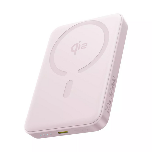 Bezdrátová externí baterie Baseus Enerfill FM12, 10000mAh, 22.5W, PD + FQI, 1 x QI - 1 x USB-C, Růžová E0028502