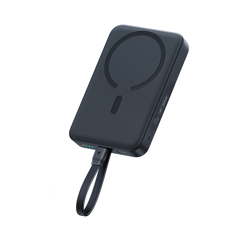 Bezdrátová powerbanka Baseus EnerFill FM11, 10 000 mAh, 30 W, PD + FQI, 1× QI – 2× USB-C, černá E0028904