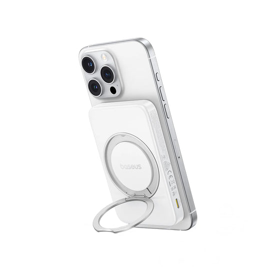 Bezdrátová externí baterie Baseus PicoGo, 5000mAh, 20W, PD + FQI, 1 x QI - 1 x USB-C, Bílá P10076800213-01