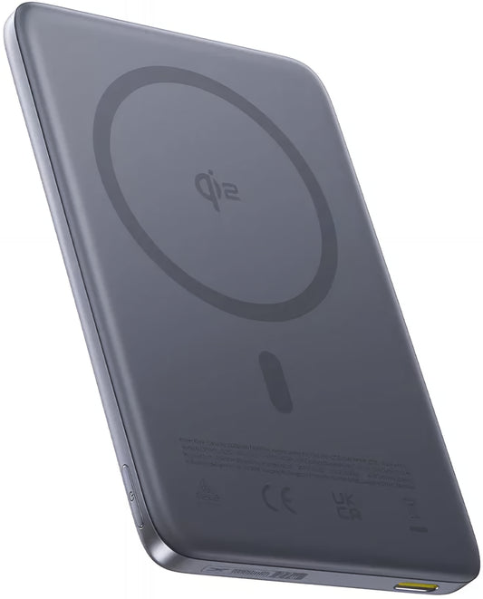 Externí bezdrátová baterie Baseus PicoGo AM41, 10000mAh, 27W, PD + FQI, 1 x QI - 1 x USB-C, šedá E0027200