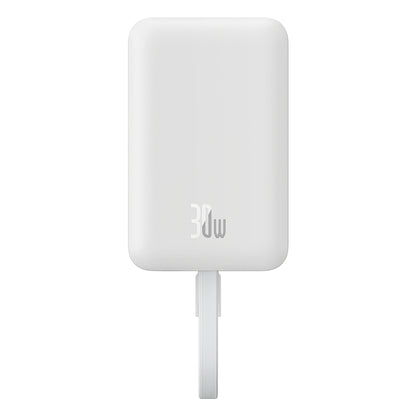 Externí bezdrátová baterie Baseus Magnetic Mini, 10000mAh, 30W, PD + FQI, 1 x QI - 2 x USB-C, bílá P1002210B223-00