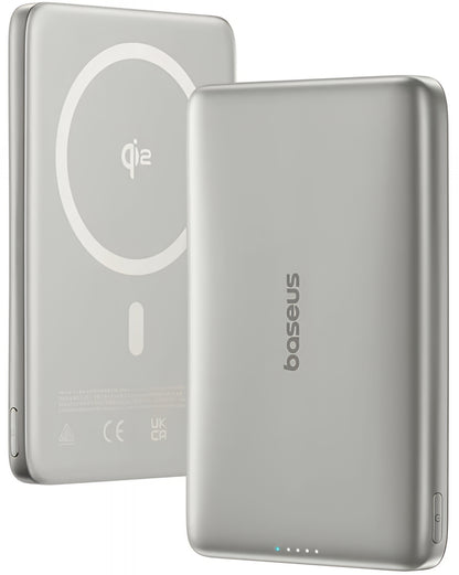 Bezdrátová externí baterie Baseus PicoGo AM41, 10000mAh, 27W, PD + FQI, 1 x QI - 1 x USB-C, béžová E0027203
