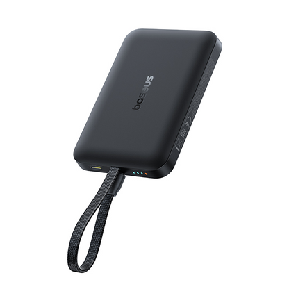 Bezdrátová powerbanka Baseus EnerFill FM11, 10 000 mAh, 30 W, PD + FQI, 1× QI – 2× USB-C, černá E0028904