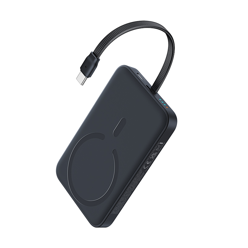 Bezdrátová powerbanka Baseus EnerFill FM11, 10 000 mAh, 30 W, PD + FQI, 1× QI – 2× USB-C, černá E0028904