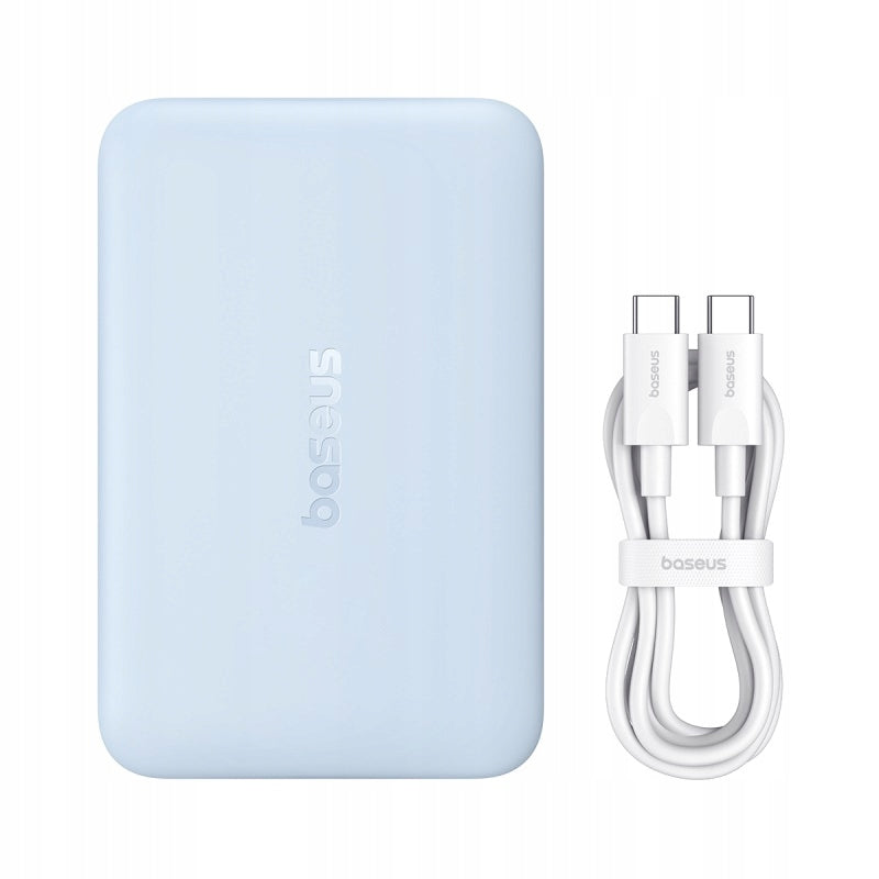 Bezdrátová externí baterie Baseus EnerFill FM11 Ultra-Mini, 10000mAh, 22,5W, PD + FQI, 1 x QI - 1 x USB-C, modrá P1008210E313-00