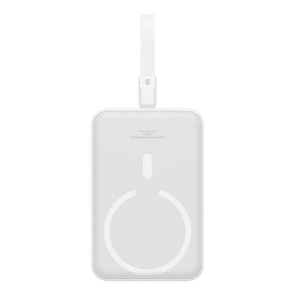 Baseus Magnetic Mini Wireless External Battery, 10000mAh, 20W, PD + FQI, 1 x Lightning - 1 x QI - 1 x USB-C, White P10022109223-00