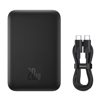 Bezdrátová externí baterie Baseus Mini Air, 6000mAh, 20W, PD + FQI, 1 x QI - 1 x USB-C, černá P10059002113-00