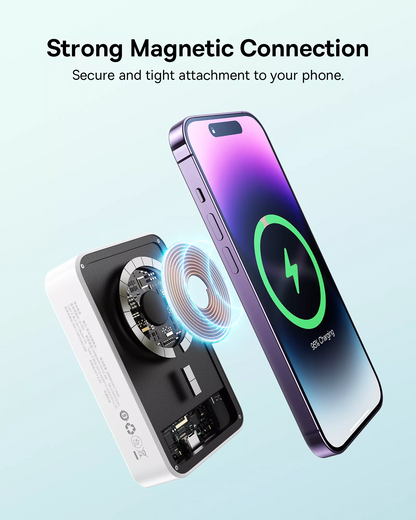 Bezdrátová externí baterie Baseus EnerFill FM41 Mini, 20000mAh, 20W, PD + FQI, 1 x QI - 1 x USB-C, bílá E0027U01