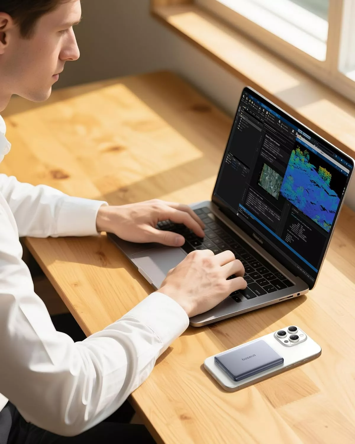 Externí bezdrátová baterie Baseus PicoGo AM41, 10000mAh, 27W, PD + FQI, 1 x QI - 1 x USB-C, šedá E0027200