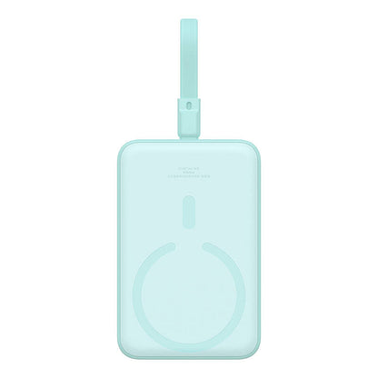 Externí bezdrátová baterie Baseus Magnetic Mini, 10000mAh, 20W, PD + FQI, 1 x Lightning - 1 x QI - 1 x USB-C, zelená P10022109333-00