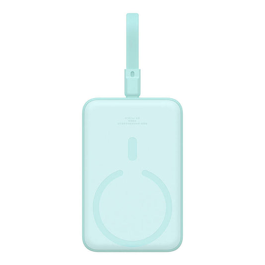 Externí bezdrátová baterie Baseus Magnetic Mini, 10000mAh, 20W, PD + FQI, 1 x Lightning - 1 x QI - 1 x USB-C, zelená P10022109333-00