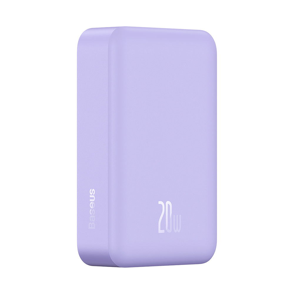 Externí bezdrátová baterie Baseus Magnetic Mini, 20000mAh, 20W, PD + FQI, 1 x QI - 1 x USB-C, Fialová PPCX150005