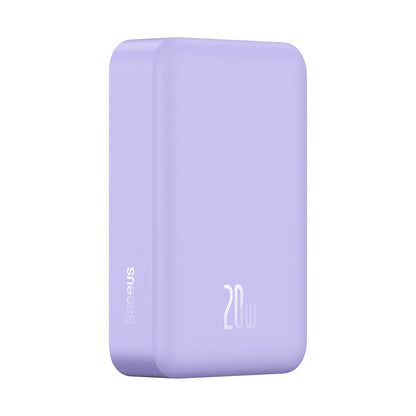 Externí bezdrátová baterie Baseus Magnetic Mini, 20000mAh, 20W, PD + FQI, 1 x QI - 1 x USB-C, Fialová PPCX150005
