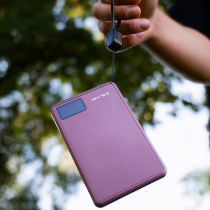 Bezdrátová powerbanka Blavec BJ-03 Slim, 10000 mAh, 22,5 W, PD + FQI, 1× QI – 1× USB-C, fialová