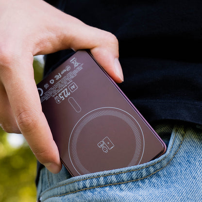 Bezdrátová powerbanka Blavec BJ-03 Slim, 10000 mAh, 22,5 W, PD + FQI, 1× QI – 1× USB-C, fialová
