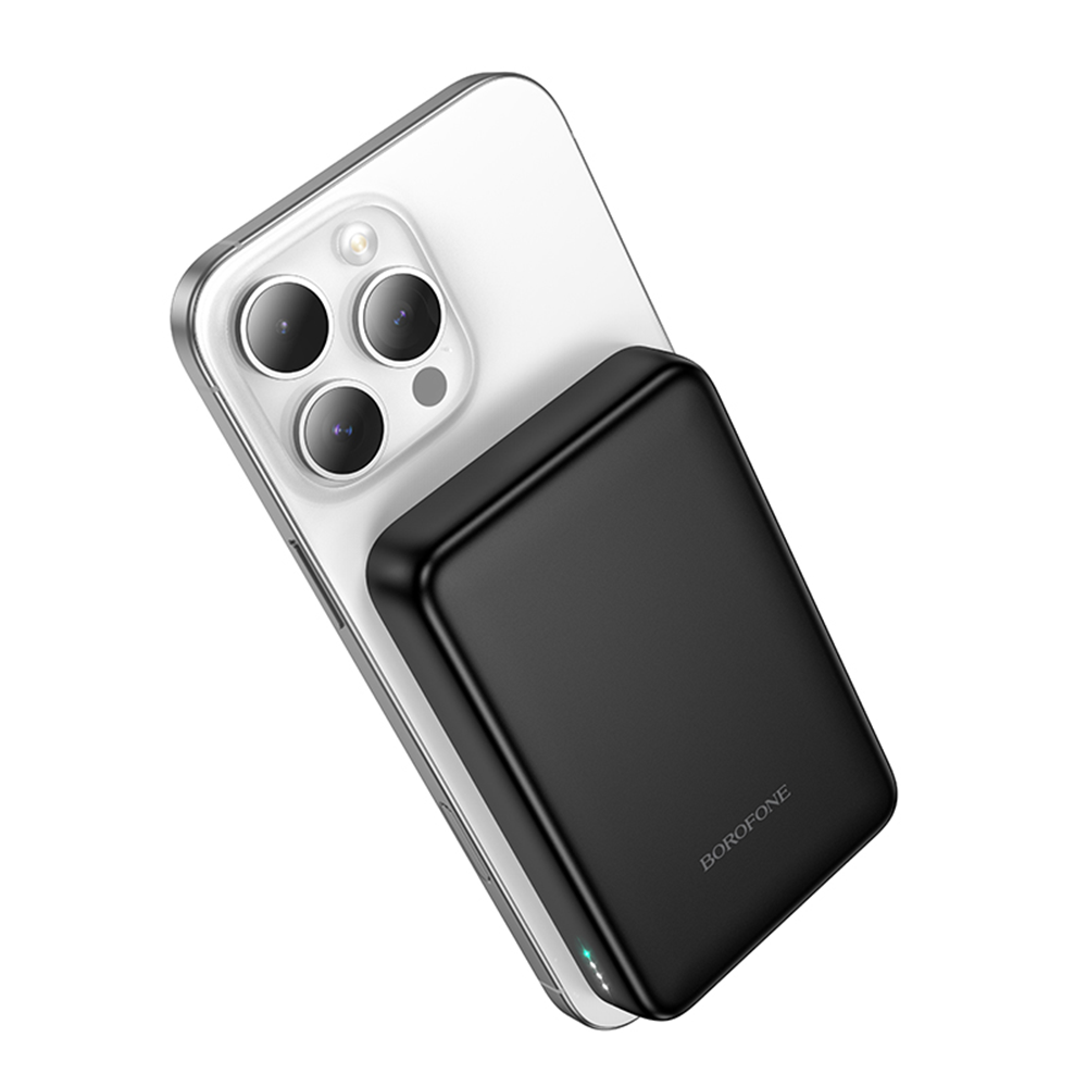 Bezdrátová externí baterie Borofone BJ82A Dawn, 10000mAh, 22.5W, QC + PD + FQI, 1 x QI - 1 x USB-A - 1 x USB-C, Černá