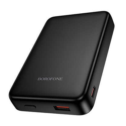 Bezdrátová externí baterie Borofone BJ82A Dawn, 10000mAh, 22.5W, QC + PD + FQI, 1 x QI - 1 x USB-A - 1 x USB-C, Černá