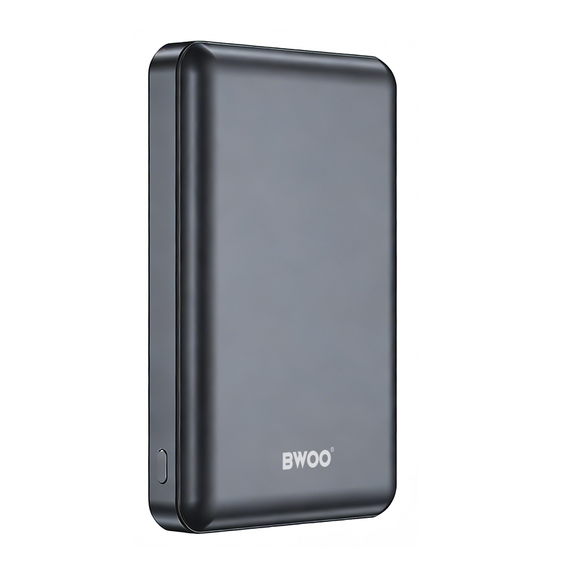 Bezdrátová externí baterie BWOO BO-P82, 10000mAh, 22,5W, PD + FQI, 1 x QI - 1 x USB-C, šedá
