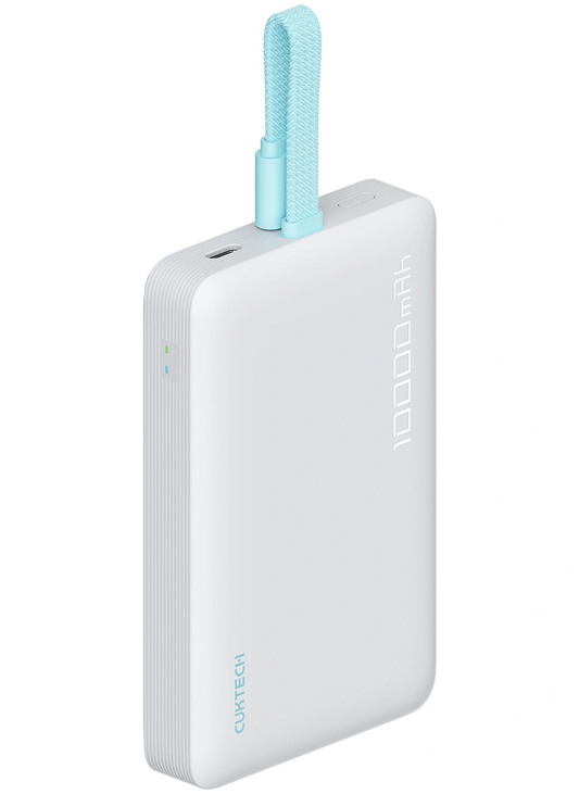 Bezdrátová externí baterie Cuktech CP132ML, 10000mAh, 22,5W, PD + QI, 2 x USB-C, bílá
