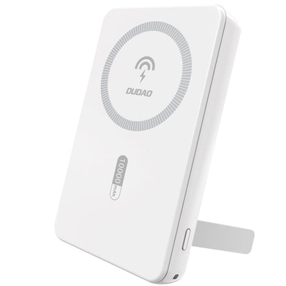 Externí bezdrátová baterie Dudao K14S+, 10000mAh, 22.5W, QC + PD + FQI, 1 x QI - 1 x USB-A - 1 x USB-C, Bílá