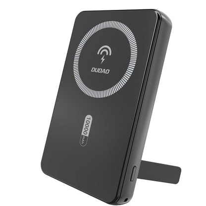 Externí bezdrátová baterie Dudao K14S+, 10000mAh, 22.5W, QC + PD + FQI, 1 x QI - 1 x USB-A - 1 x USB-C, Černá
