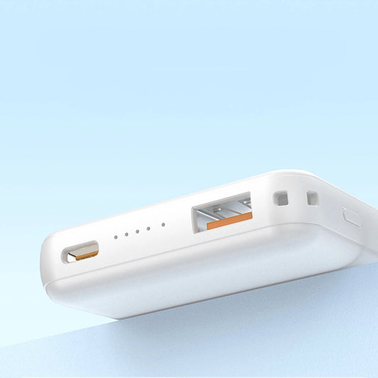 Externí bezdrátová baterie Dudao K14S+, 10000mAh, 22.5W, QC + PD + FQI, 1 x QI - 1 x USB-A - 1 x USB-C, Bílá